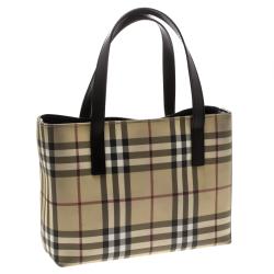 Pre Owned Burberry Black House Check PVC Tote