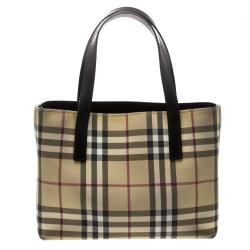 Pre Owned Burberry Black House Check PVC Tote