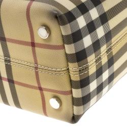 Pre Owned Burberry Black House Check PVC Tote