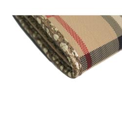 Pre Owned Burberry Gold Horseferry Check Canvas/Leather Porter Continental Wallet