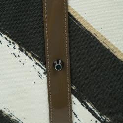 Pre Owned Burberry White Canvas Brushstroke Check Print Shopper