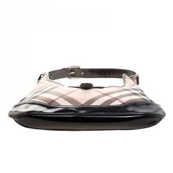 Pre Owned Burberry Black Nova Check PVC Brooke Hobo