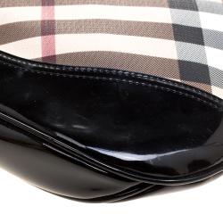 Pre Owned Burberry Black Nova Check PVC Brooke Hobo