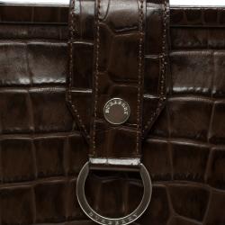Burberry Brown Embossed Leather Frame Bag