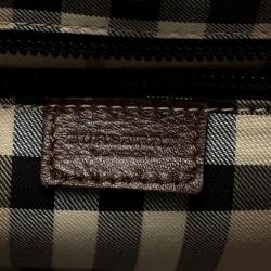 Burberry Brown Embossed Leather Frame Bag