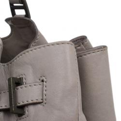 Pre Owned Burberry Beige Leather Belted Satchel