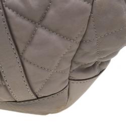 Pre Owned Burberry Beige Leather Belted Satchel