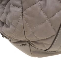 Pre Owned Burberry Beige Leather Belted Satchel