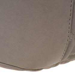 Pre Owned Burberry Beige Leather Belted Satchel