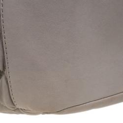 Pre Owned Burberry Beige Leather Belted Satchel