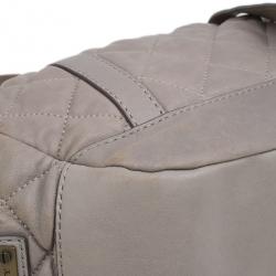 Pre Owned Burberry Beige Leather Belted Satchel