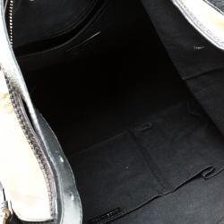 Pre Owned Burberry Gold Glitter Canvas Nova Check Hobo