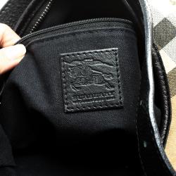 Pre Owned Burberry Gold Glitter Canvas Nova Check Hobo