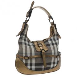 Pre Owned Burberry Smoked Check Hobo