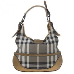 Pre Owned Burberry Smoked Check Hobo