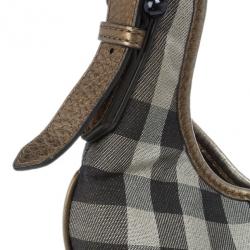 Pre Owned Burberry Smoked Check Hobo