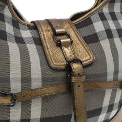 Pre Owned Burberry Smoked Check Hobo