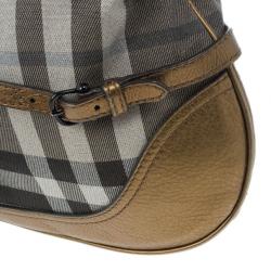 Pre Owned Burberry Smoked Check Hobo