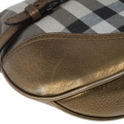 Pre Owned Burberry Smoked Check Hobo