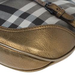 Pre Owned Burberry Smoked Check Hobo