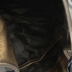Pre Owned Burberry Smoked Check Hobo