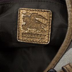 Pre Owned Burberry Smoked Check Hobo