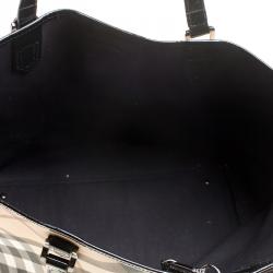 Pre Owned Burberry Beige/Black Supernova Check Large Nickie Tote