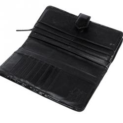 Pre Owned Burberry Black Novacheck PVC Penrose Continental Wallet