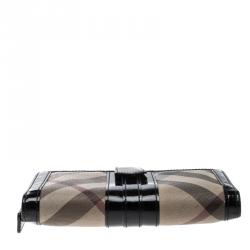 Pre Owned Burberry Black Novacheck PVC Penrose Continental Wallet