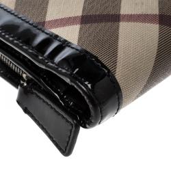 Pre Owned Burberry Black Novacheck PVC Penrose Continental Wallet