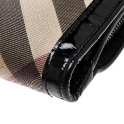 Pre Owned Burberry Black Novacheck PVC Penrose Continental Wallet