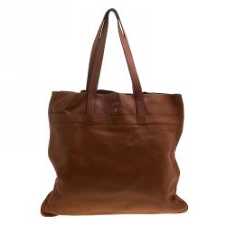 Pre Owned Burberry Brown Leather Shopper tote