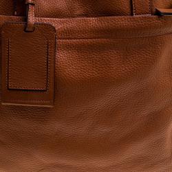 Pre Owned Burberry Brown Leather Shopper tote