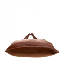 Pre Owned Burberry Brown Leather Shopper tote