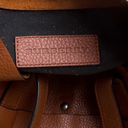 Pre Owned Burberry Brown Leather Shopper tote