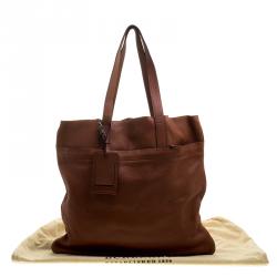 Pre Owned Burberry Brown Leather Shopper tote