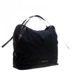 Pre Owned Burberry Black Canvas Large Luggage Tote