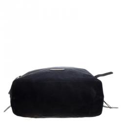 Pre Owned Burberry Black Canvas Large Luggage Tote