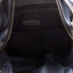 Pre Owned Burberry Black Canvas Large Luggage Tote