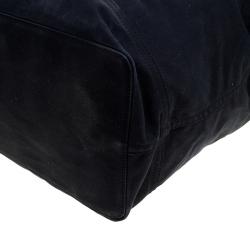 Pre Owned Burberry Black Canvas Large Luggage Tote