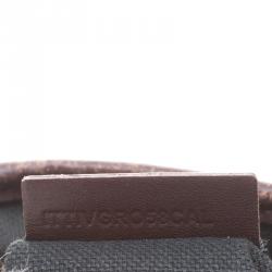 Pre Owned Burberry Beige/Brown Haymarket Check Canvas and Leather Tote