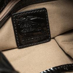 Pre Owned Burberry Black Nova Check PVC Brooke Hobo