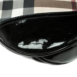 Pre Owned Burberry Black Nova Check PVC Brooke Hobo