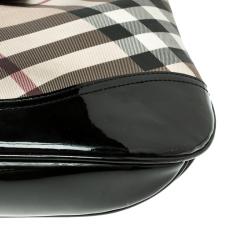 Pre Owned Burberry Black Nova Check PVC Brooke Hobo