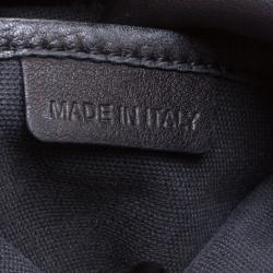 Pre Owned Burberry Black House Check Fabric and Leather Front Pocket Hobo