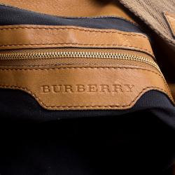 Pre Owned Burberry Beige Canvas House Check Prorsum Vintage Hobo
