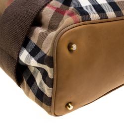 Pre Owned Burberry Beige Canvas House Check Prorsum Vintage Hobo