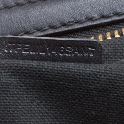 Pre Owned Burberry Black Leather Logos Fringe 2 Way Hand Shoulder Tote