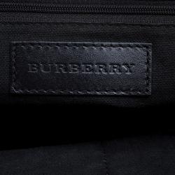 Pre Owned Burberry Black Leather Logos Fringe 2 Way Hand Shoulder Tote