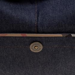 Pre Owned Burberry Navy Blue Denim Hobo